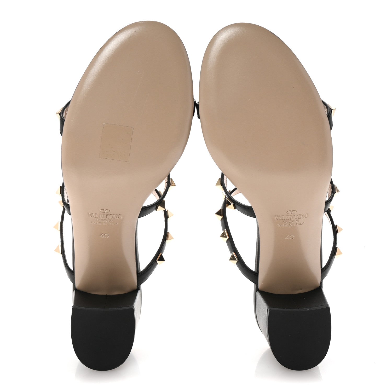Valentino Garavani Calfskin Rockstud 60mm Caged Slide Sandals 40 Black 6 of 10