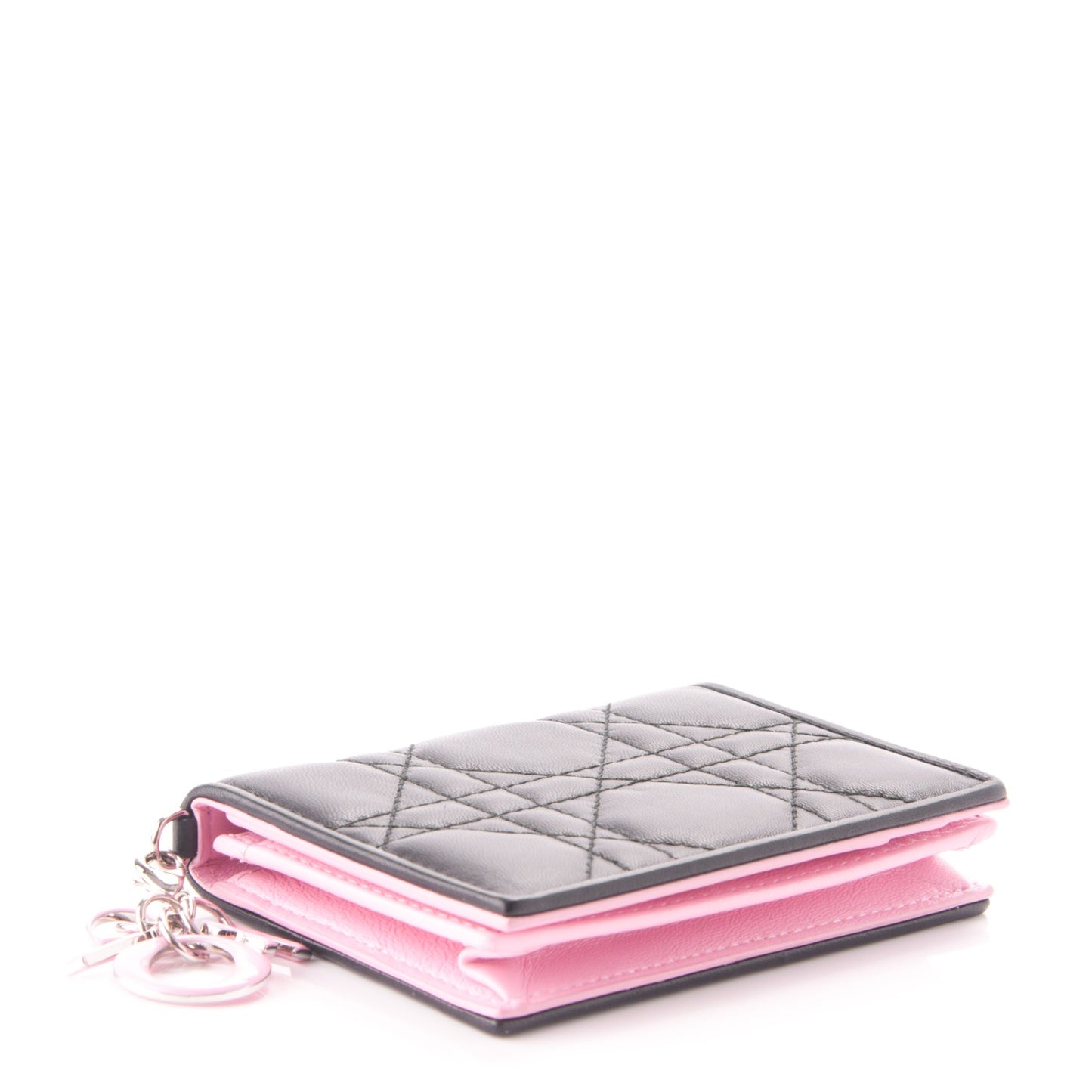 Lambskin Cannage Lady Dior Card Holder Black