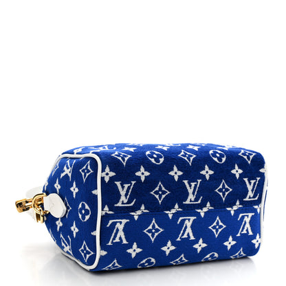 Louis Vuitton Jacquard Velvet Monogram LV Match Speedy Bandouliere 20 Blue 4 of 9