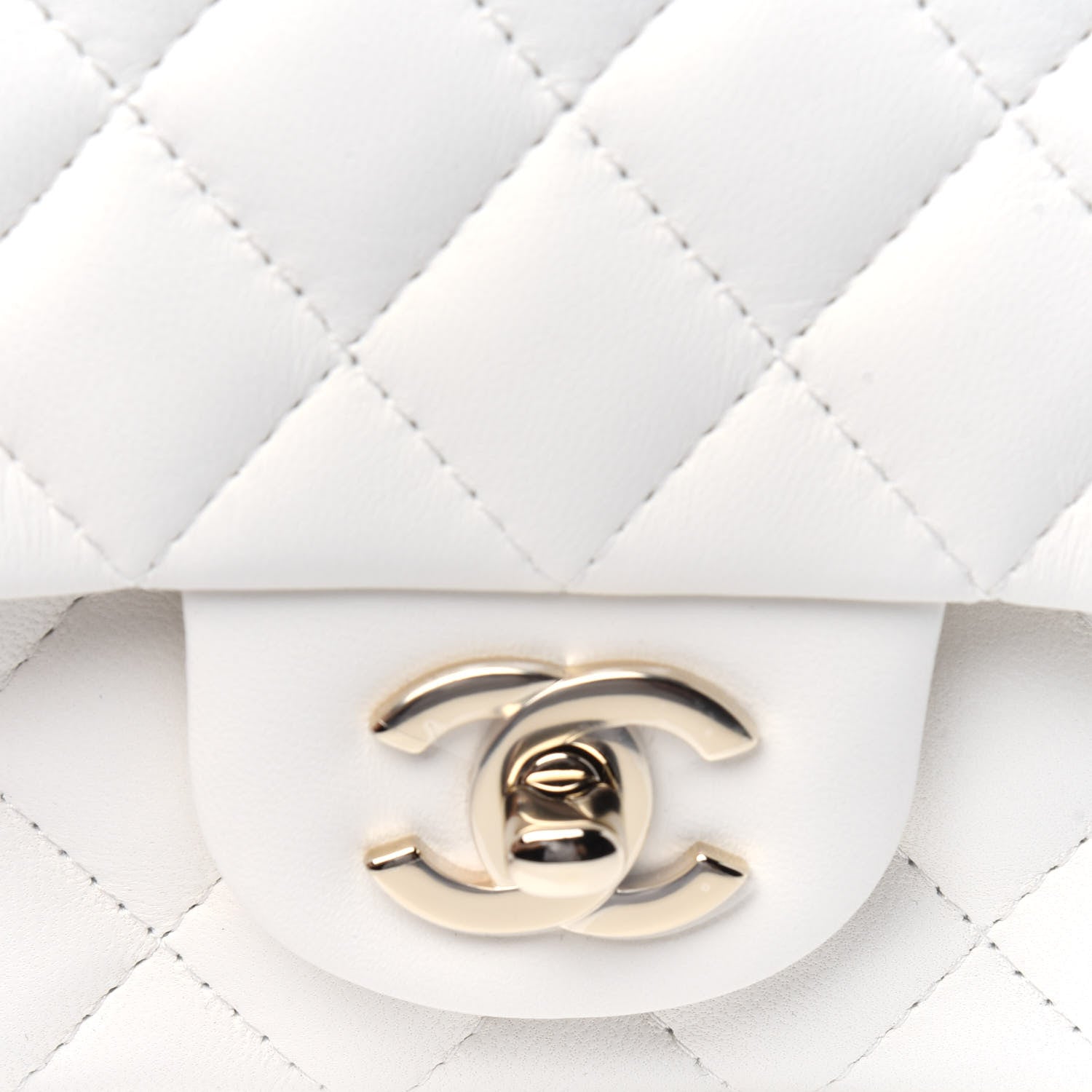 Chanel Lambskin Quilted Mini Rectangular Flap White 11 of 12