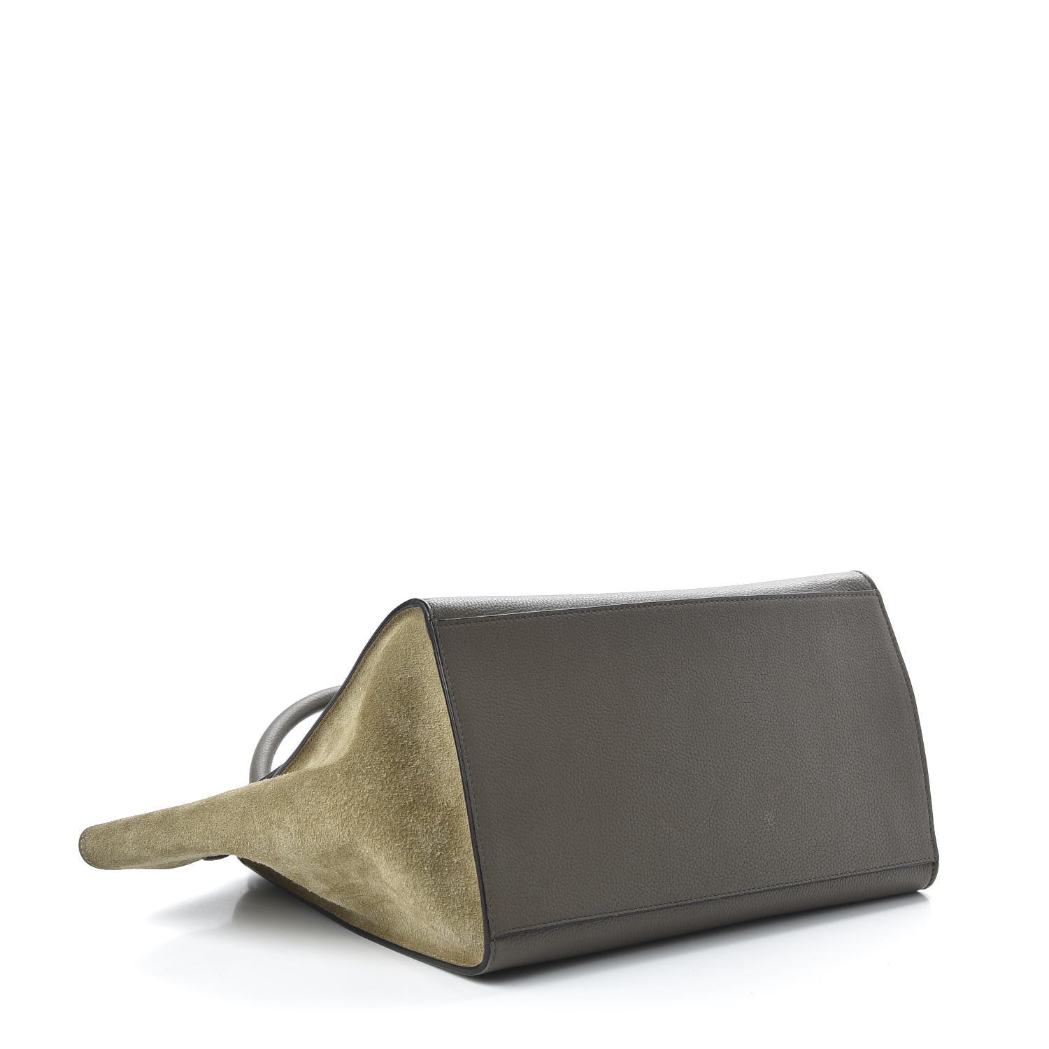 Celine Drummed Calfskin Suede Medium Trapeze Souris 5 of 10