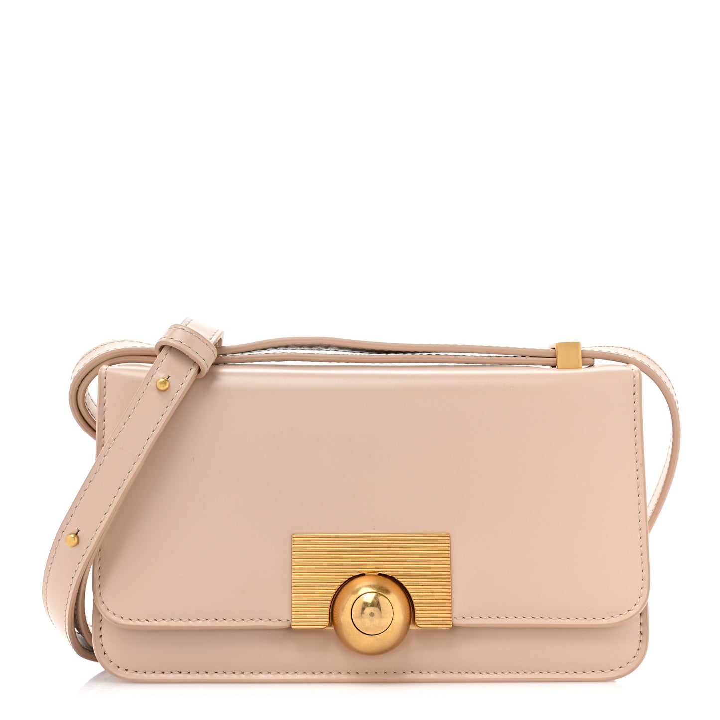 Spazzolato Calfskin Classic Mini BV Bag Nude