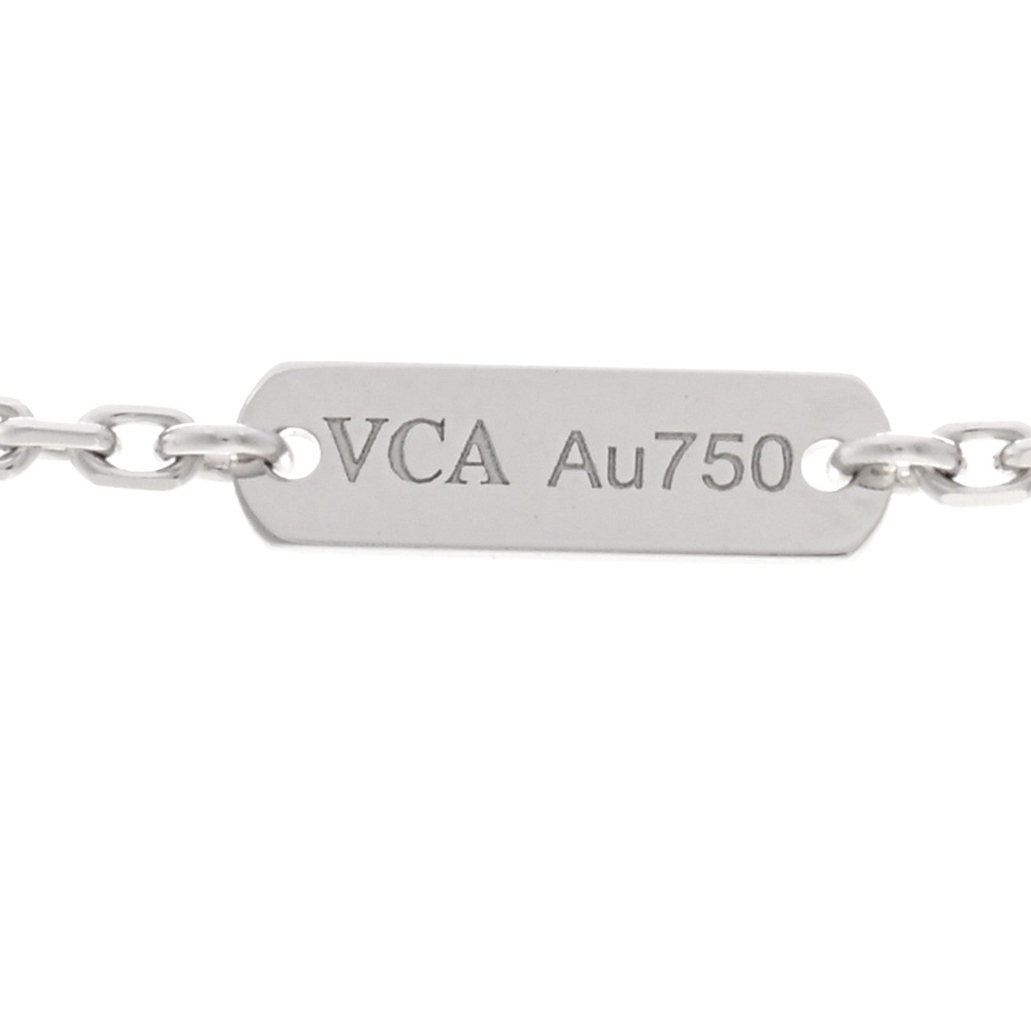 Van Cleef & Arpels 18K White Gold Mother of Pearl Vintage Alhambra Pendant Necklace 5 of 6