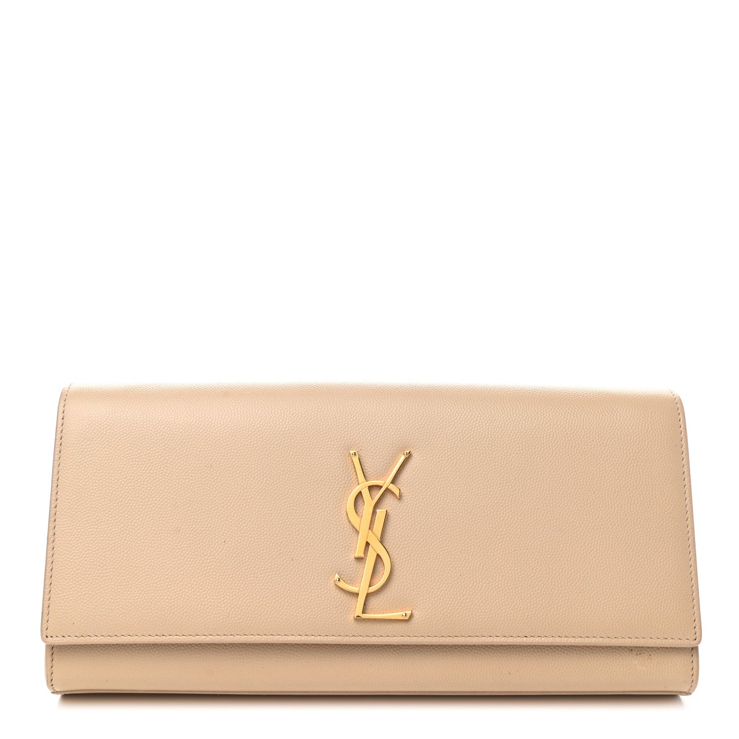 Saint Laurent Grain De Poudre Classic Monogram Cassandre Clutch Nude Powder 1 of 12