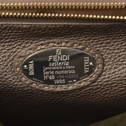 Fendi Vitello Saddle Cuoio Romano Selleria Large Peekaboo Iconic Satchel Olive 7 of 13