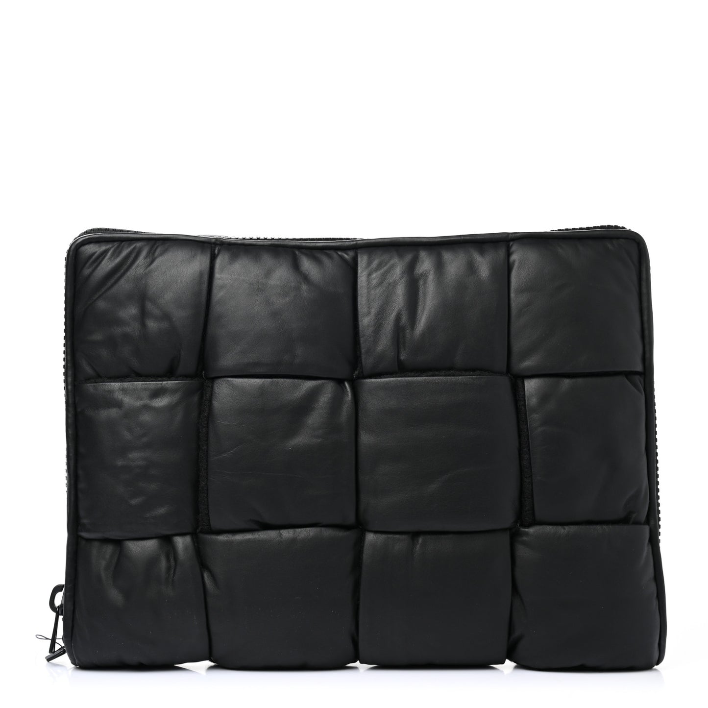 Calfskin Maxi Intrecciato Puffy Laptop Pouch Black