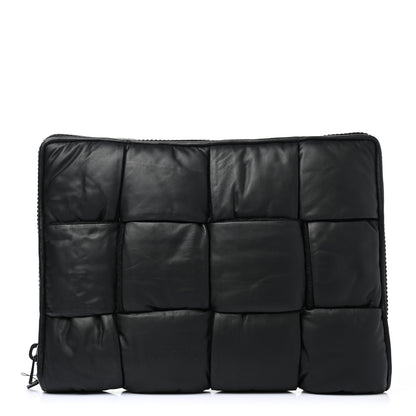 Bottega Veneta Calfskin Maxi Intrecciato Puffy Laptop Pouch Black 1 of 10