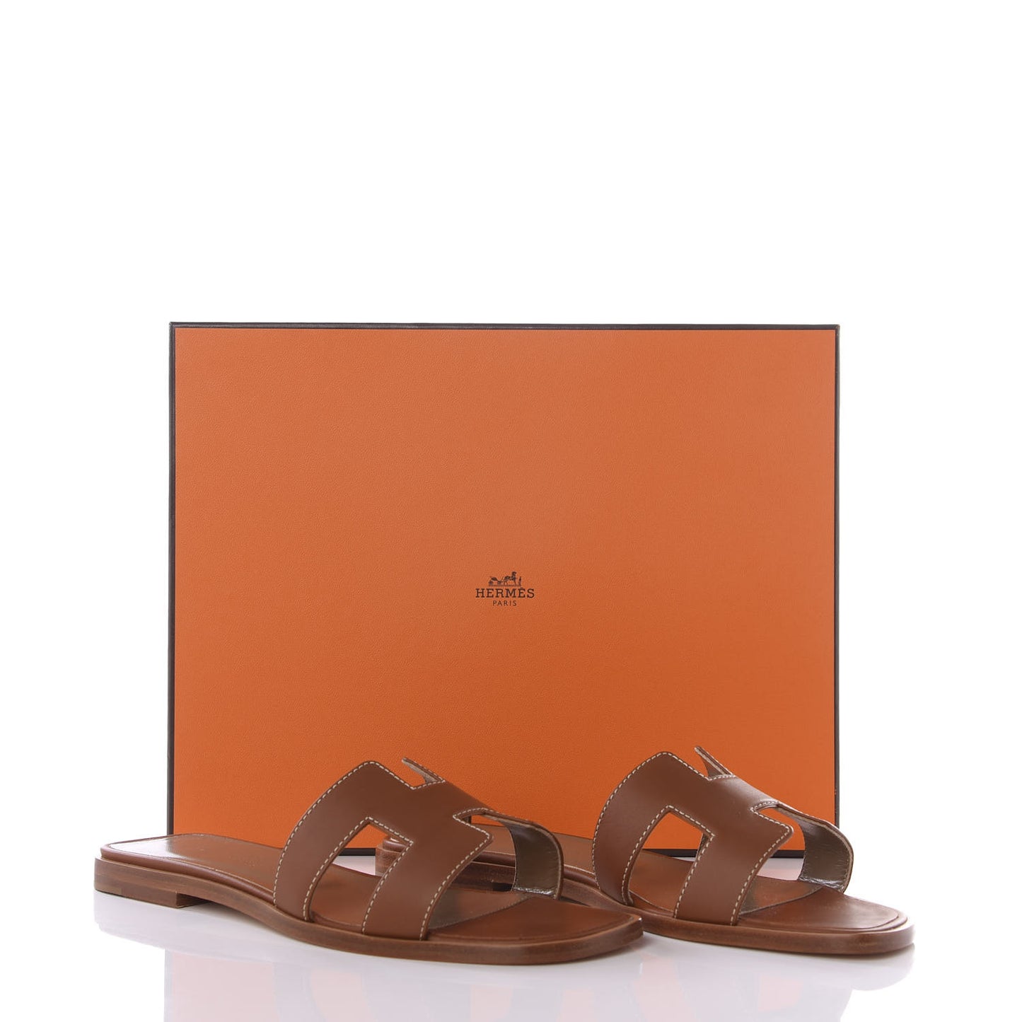 Box Calfskin Oran Sandals 36 Gold