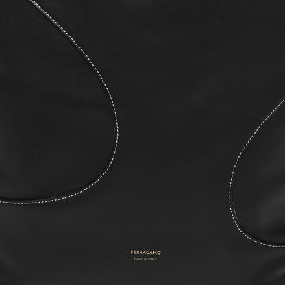 Salvatore Ferragamo Calfskin Cut Out Hobo Black 10 of 13