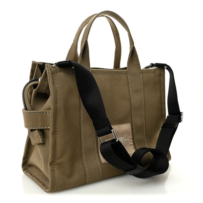 Marc Jacobs Cotton Canvas Medium The Traveler Tote Bag Slate Green 3 of 11