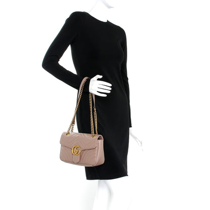 Gucci Calfskin Matelasse Small GG Marmont Shoulder Bag Porcelain Rose 3 of 8