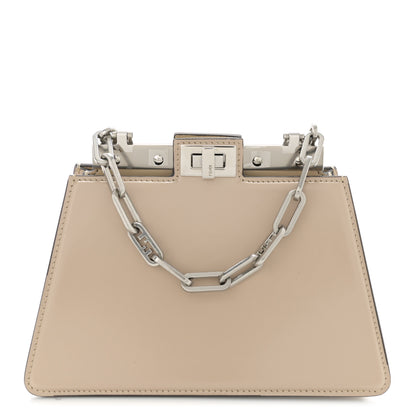 Fendi Patent Petite Peekaboo Cut Beige Amid 1 of 14