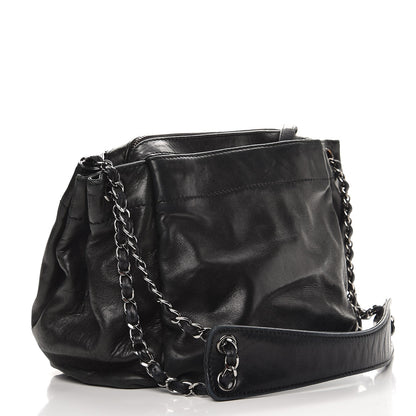 Chanel Lambskin Lax Accordion Hobo Black 3 of 14