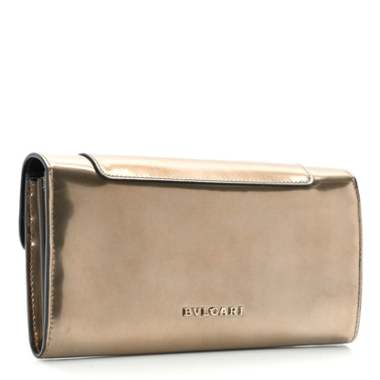 Bulgari Metallic Calfskin Serpenti Forever Wallet Gold 3 of 10