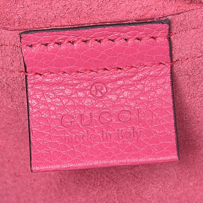 Gucci Pebbled Calfskin Medium Logo Portfolio Clutch Box Pink Green 6 of 7