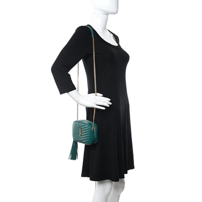 Saint Laurent Grain De Poudre Matelasse Monogram Mini Lou Camera Bag Brilliant Grass 2 of 8