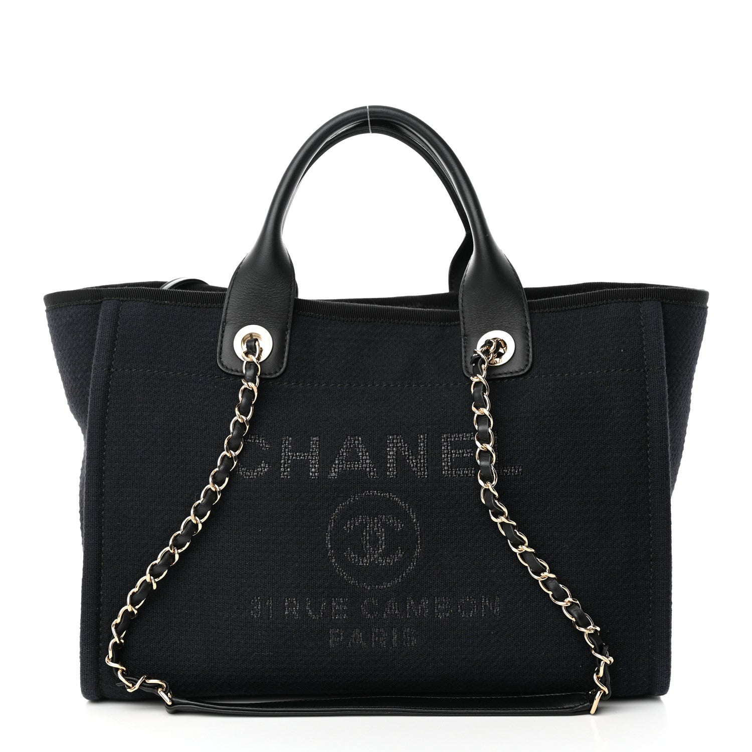 Chanel Mixed Fibers Small Deauville Tote Black 2 of 12