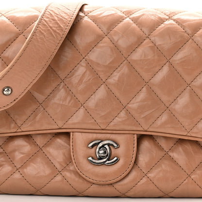 Chanel Aged Calfskin Quilted Medium Chain Detail Flap Light Brown 5 of 11