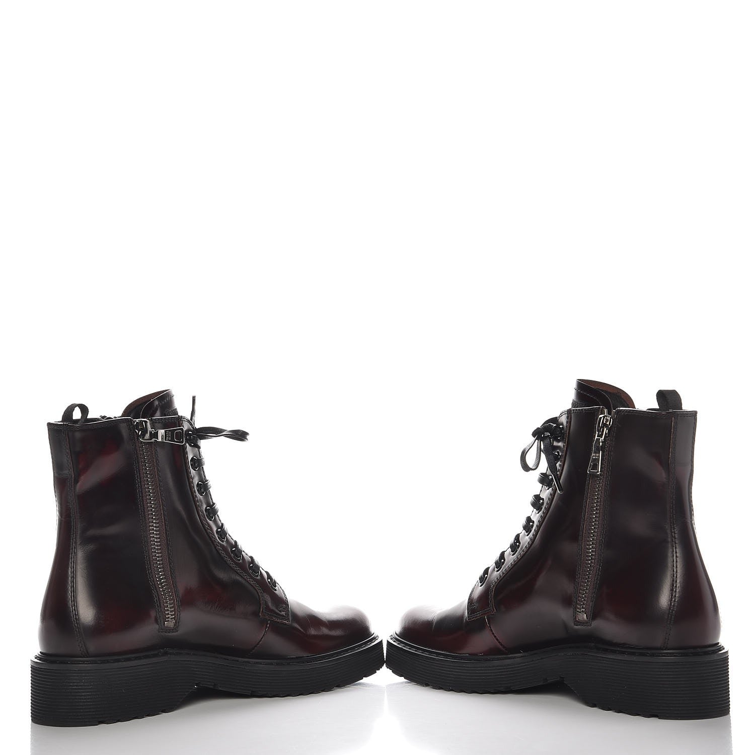 Prada Spazzolato Combat Boots 36 Granato Fume 6 of 10