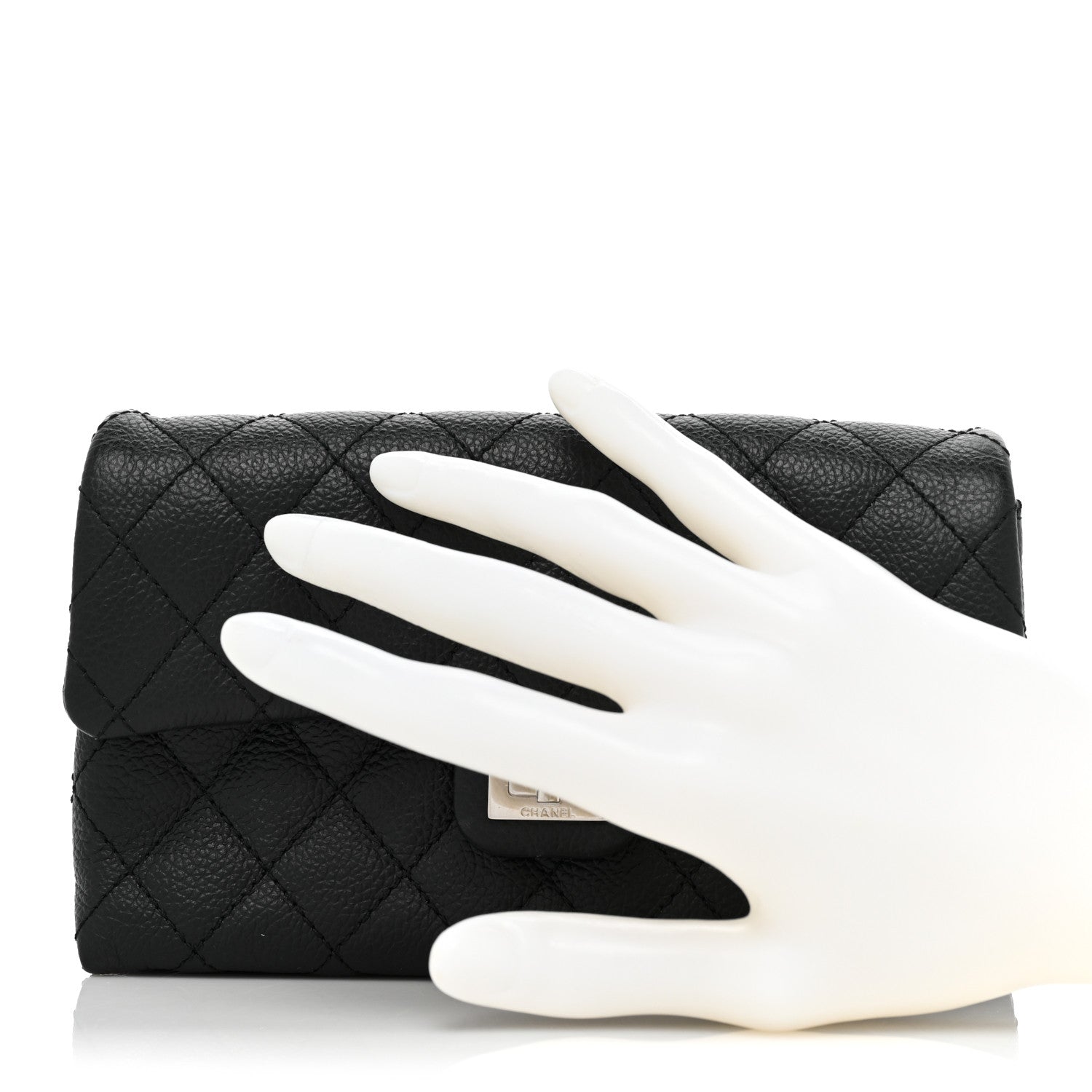 Chanel Grained Calfskin Quilted 2.55 Reissue Flap Belt Bag Clutch Black 2 of 10