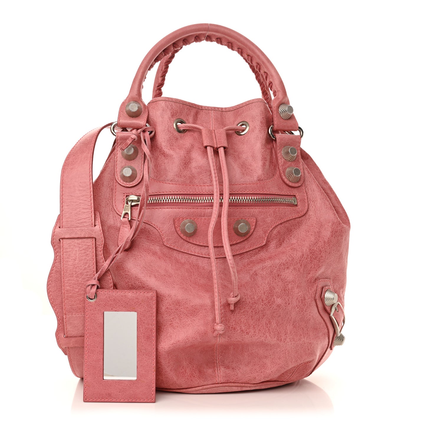 Agneau Giant 21 Silver Hardware Pompon Framboise