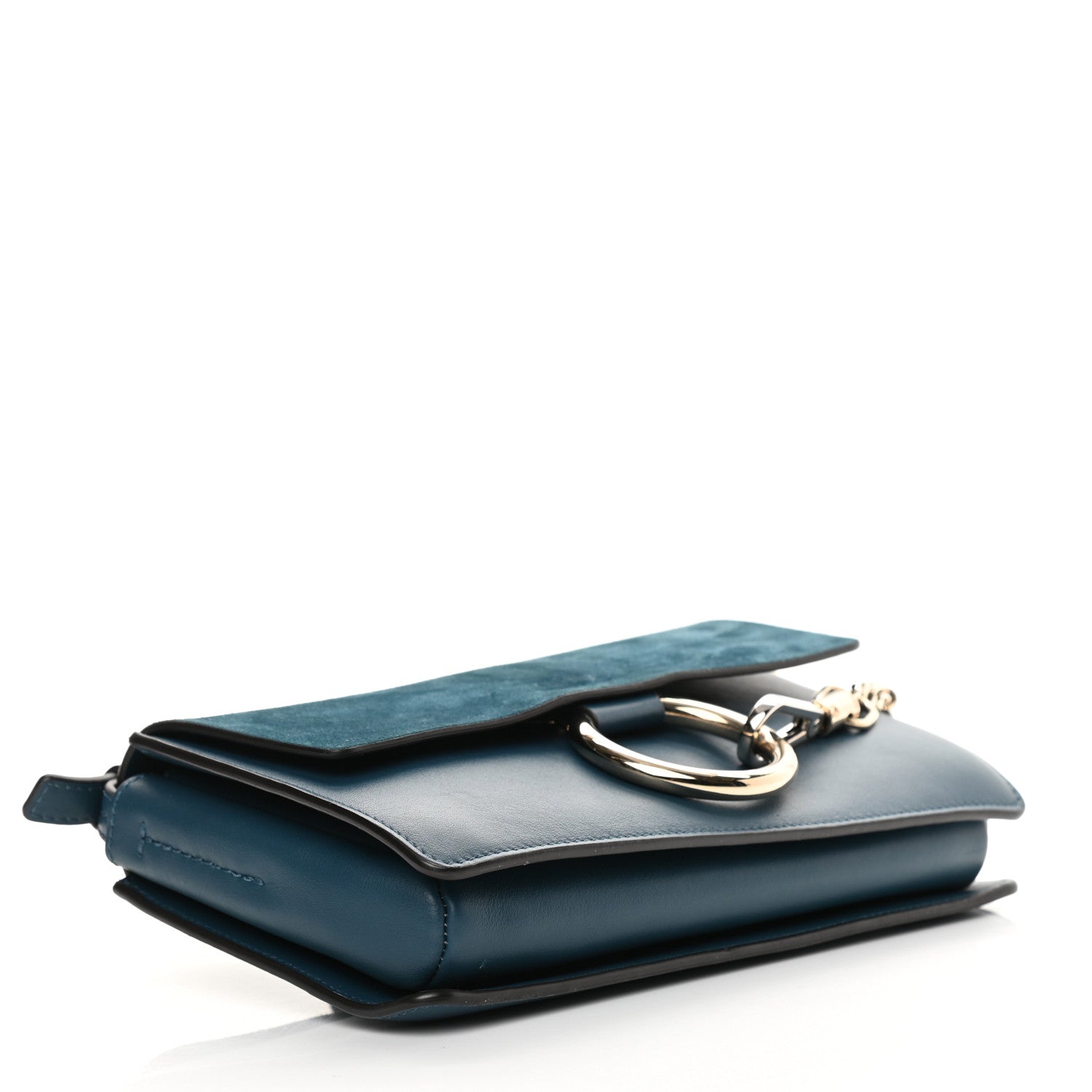 Chloe Suede Calfskin Small Faye Shoulder Bag Majolica Blue 4 of 16