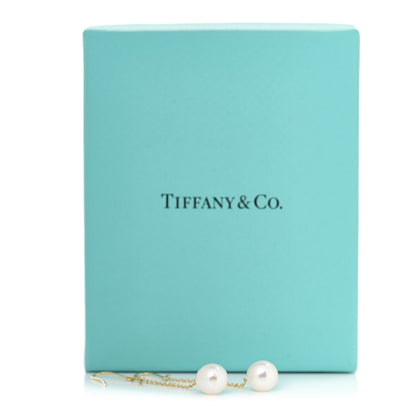 Tiffany 18K Yellow Gold Elsa Peretti Pearls By The Yard Drop Earrings 5 of 5