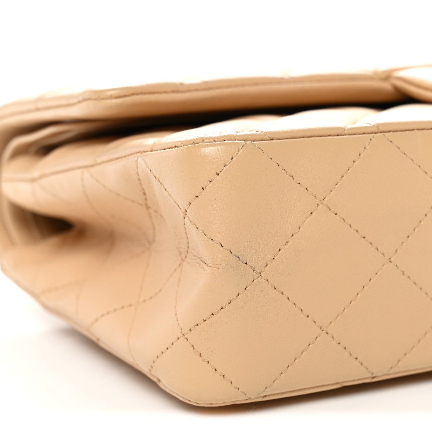 Chanel Lambskin Quilted Medium Double Flap Beige 9 of 11