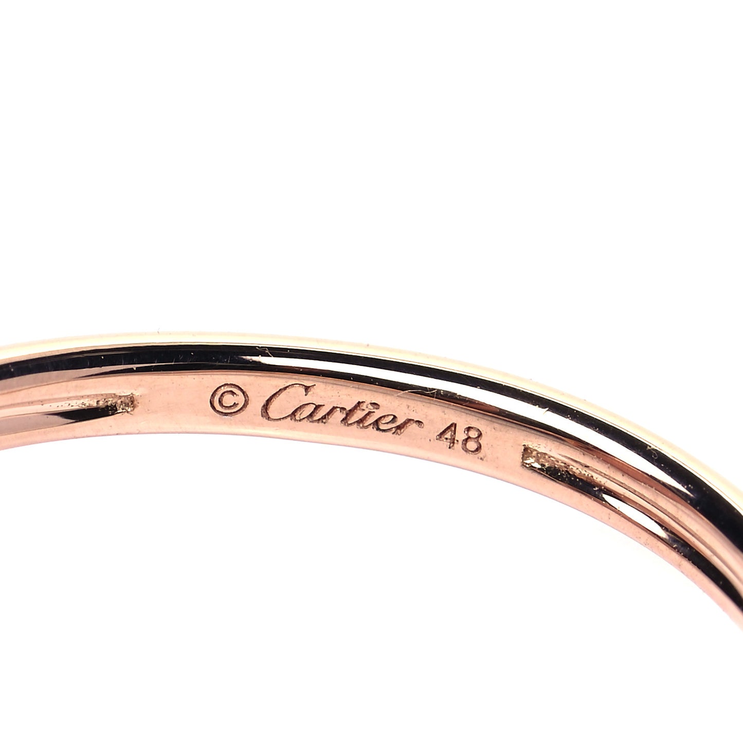 18K Pink Gold Diamond Pink Opal Amulette de Cartier Ring 48 4.5