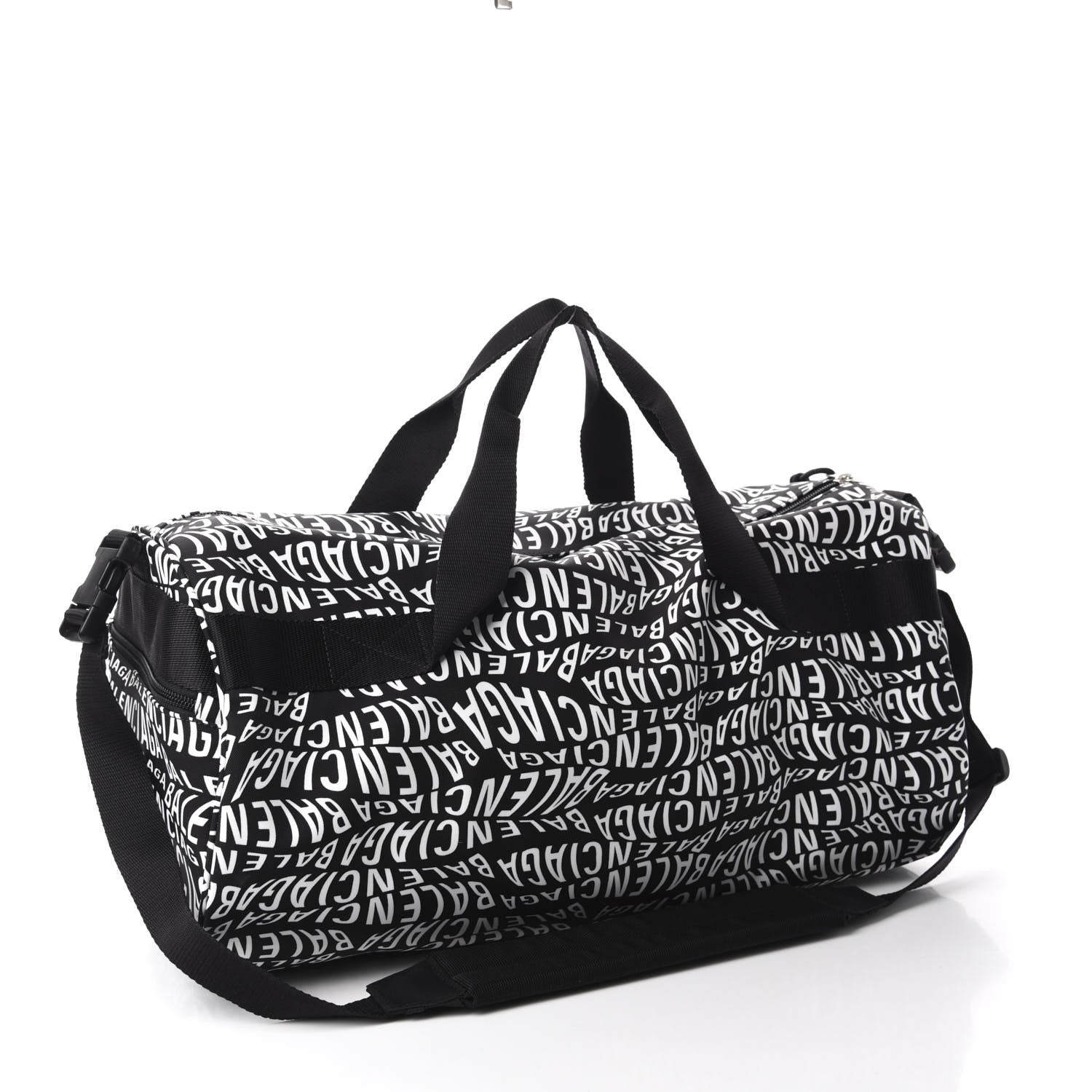 Balenciaga Nylon Wave Logo Wheel Gym Bag Black 2 of 9
