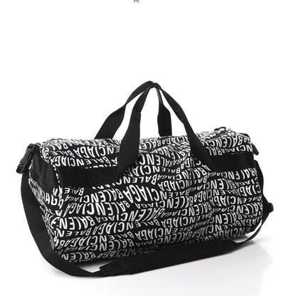 Balenciaga Nylon Wave Logo Wheel Gym Bag Black 2 of 9
