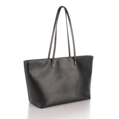 Fendi Vitello Elite Shearling Block Letter Small Roll Tote Black 3 of 7