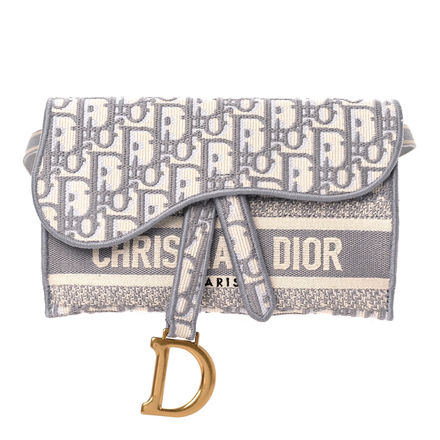 Oblique Slim Saddle Pouch Grey