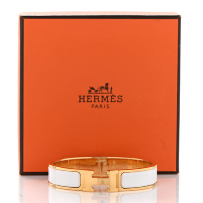 Hermes Enamel Narrow Clic Clac H Bracelet PM White 5 of 5