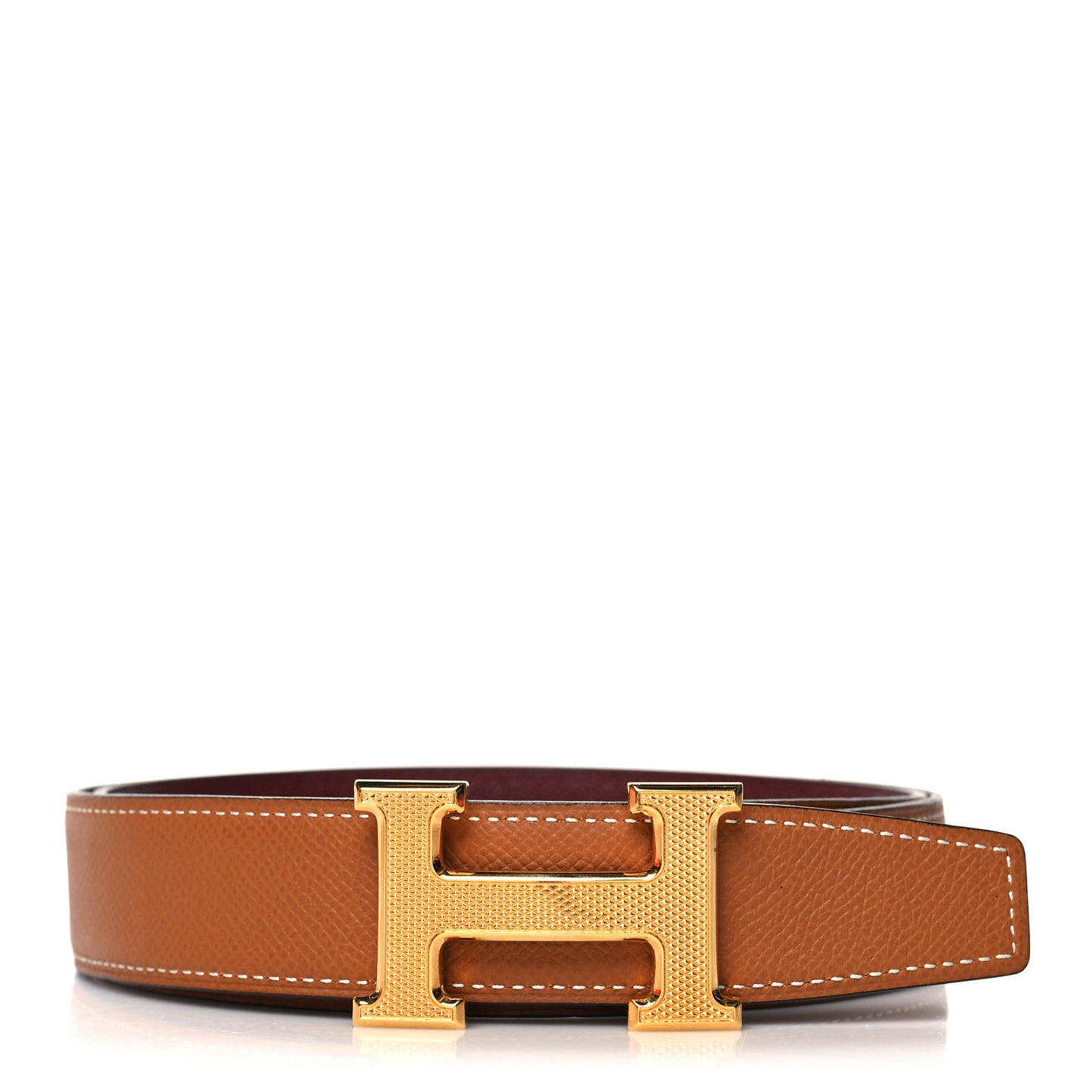 Epsom 32mm Guilloche H Belt 100 Rouge H Gold