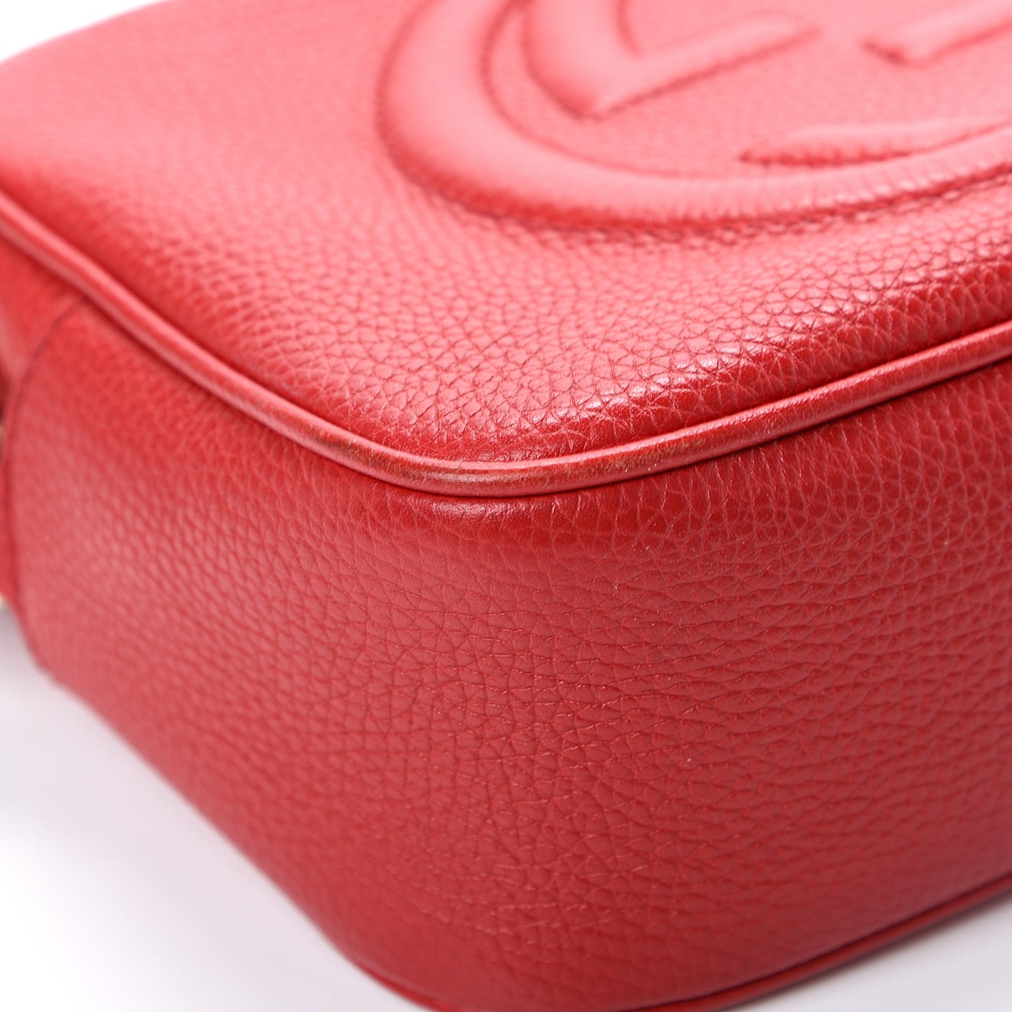 Pebbled Calfskin Small Soho Disco Bag Tabasco Red