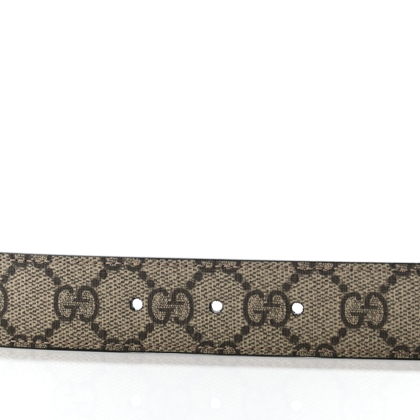 GG Supreme Monogram Plutone Calfskin Double G Reversible 30mm Belt 95 38 Beige Ebony New Acero