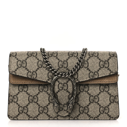 Gucci GG Supreme Monogram Super Mini Dionysus Shoulder Bag Taupe 1 of 9
