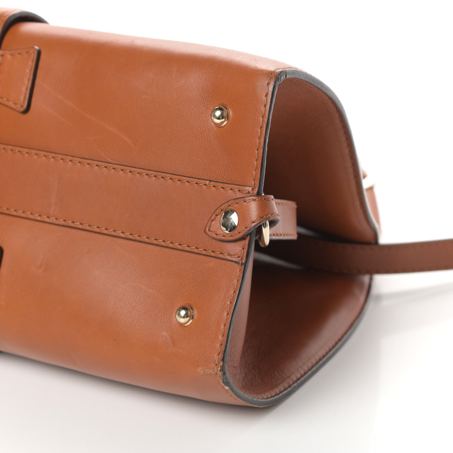 Gucci Calfskin Medium Stirrup Top Handle Bag Brown 10 of 10