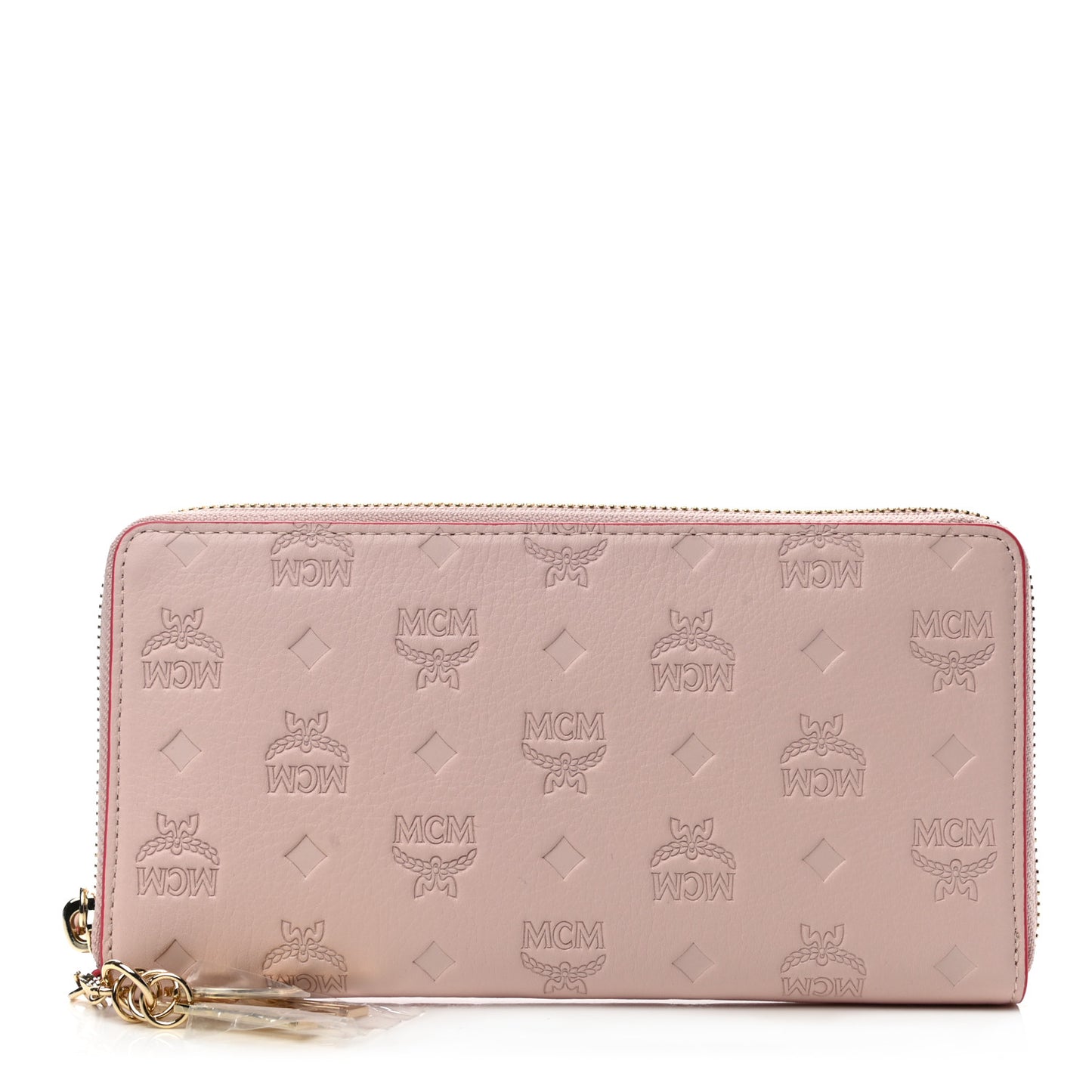 Calfskin Ottomar Large Zip Around Wallet Pink
