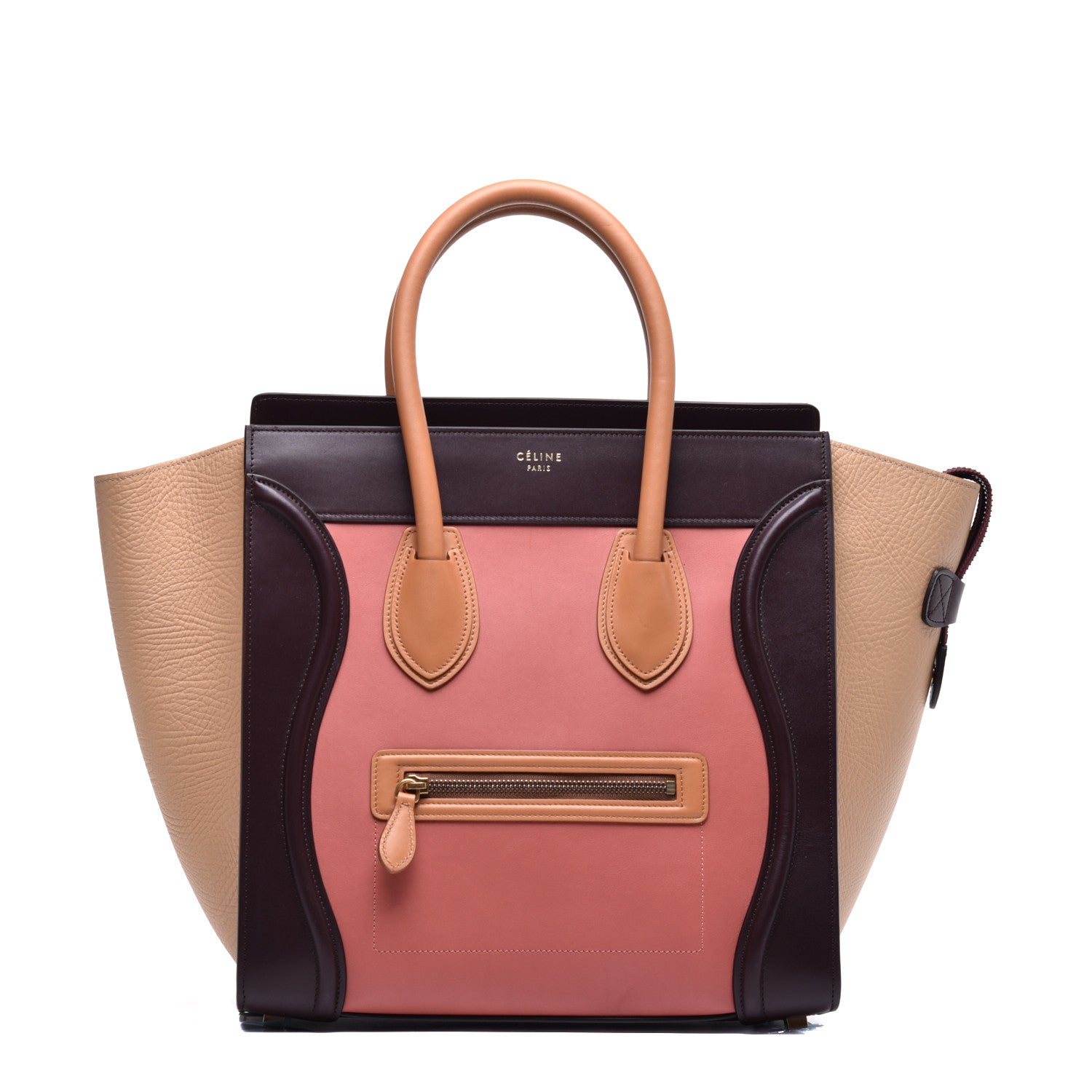 Celine Elephant Calfskin Mini Tri-Color Luggage Terracotta 1 of 9