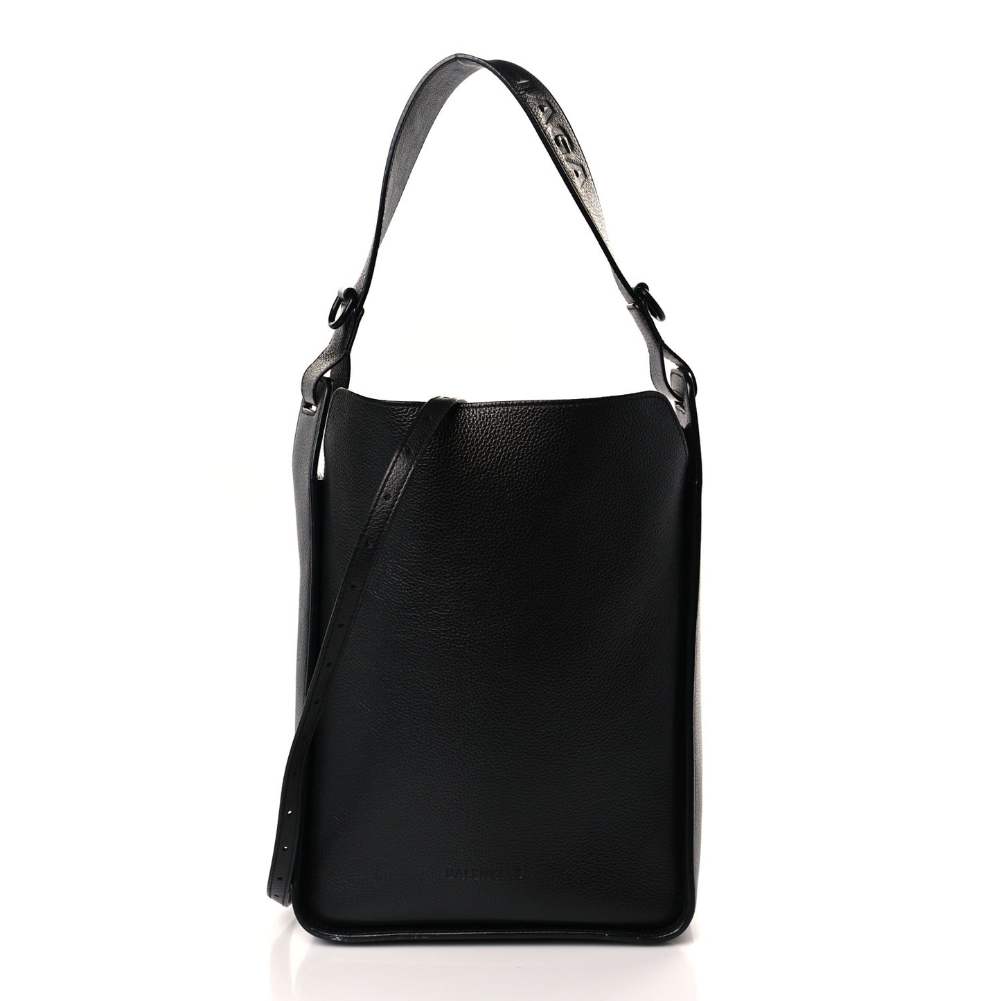 Calfskin Logo Embossed Small Tool 2.0 North-South Tote Black
