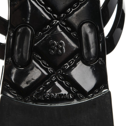 Chanel Jelly Camellia Thong Sandals 38 Black Ivory 6 of 7