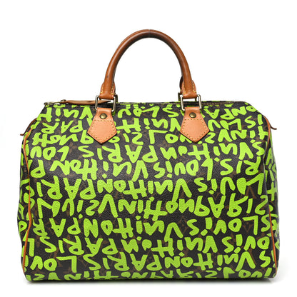 Louis Vuitton Monogram Graffiti Speedy 30 Green 1 of 12