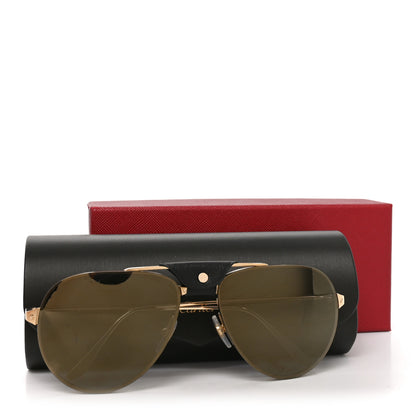 Cartier Santos De Cartier Aviator Sunglasses CT0166S Gold 7 of 7