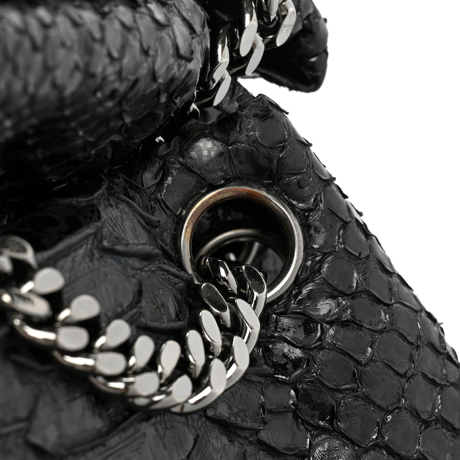 Chanel Snakeskin Accordion Tote Black 15 of 15