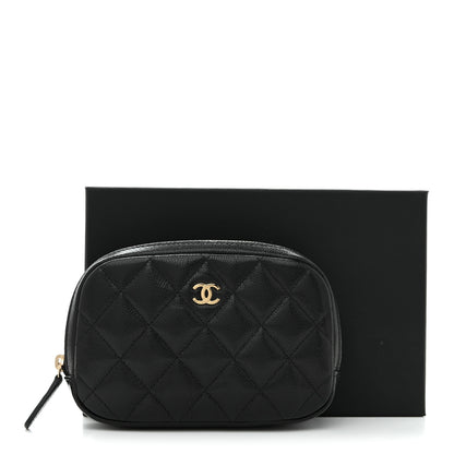 Chanel Caviar Quilted Small Curvy Pouch Cosmetic Case Black 8 of 8