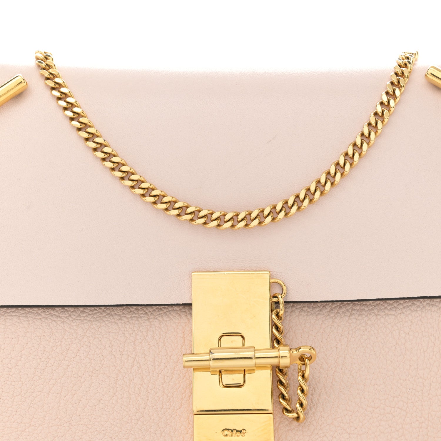 Chloe Grained Lambskin Medium Drew Shoulder Bag Cement Pink 8 of 13