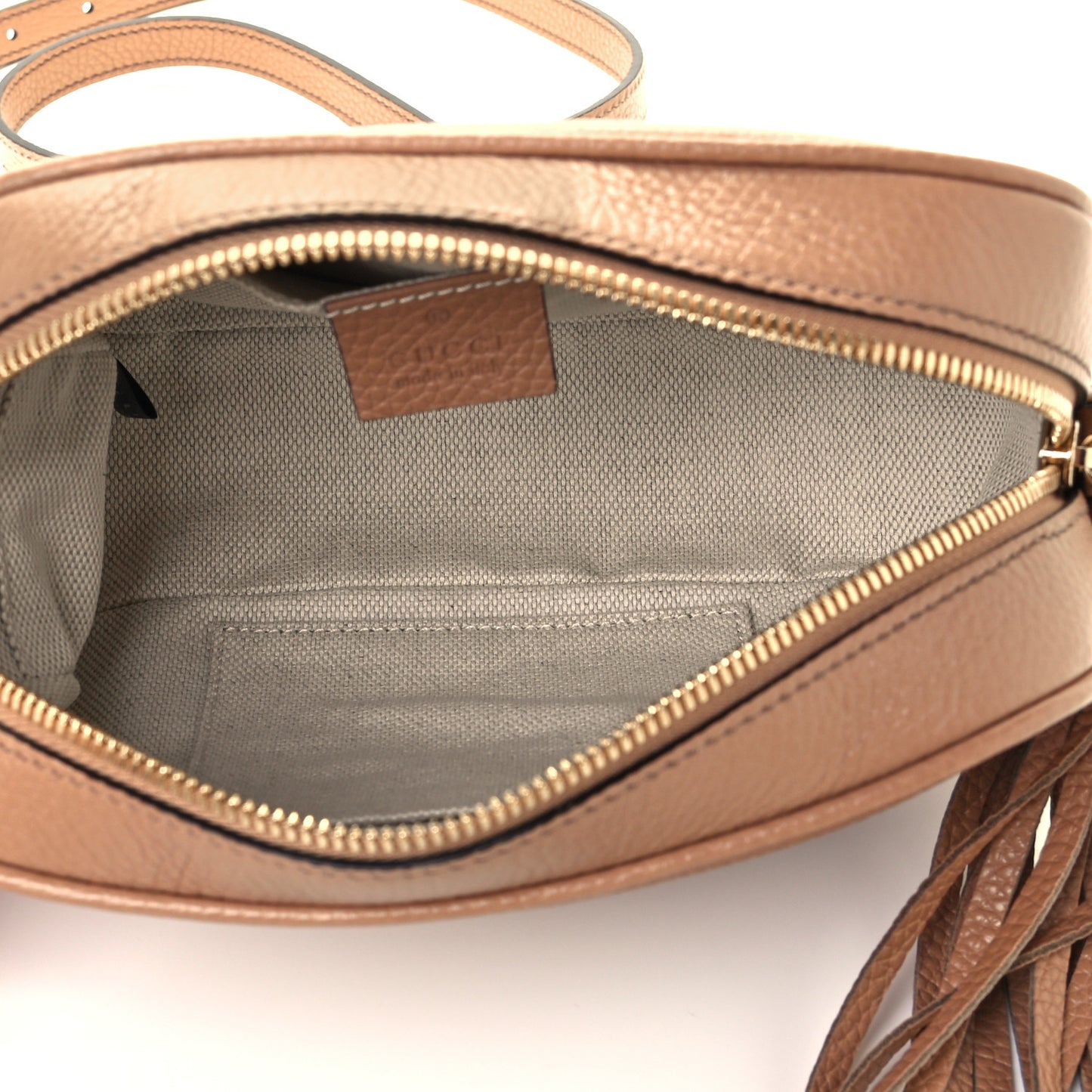 Pebbled Calfskin Small Soho Disco Bag Camelia