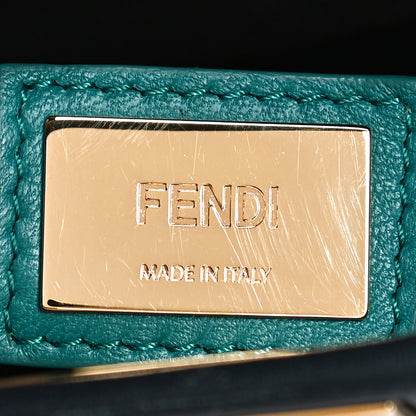 Fendi Vitello Morgan Shiny Nappa Medium Peekaboo Iconic Satchel Lavagna Lago 6 of 11